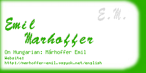 emil marhoffer business card